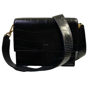 JW PEI Black Croc Crossbody Vegan Leather